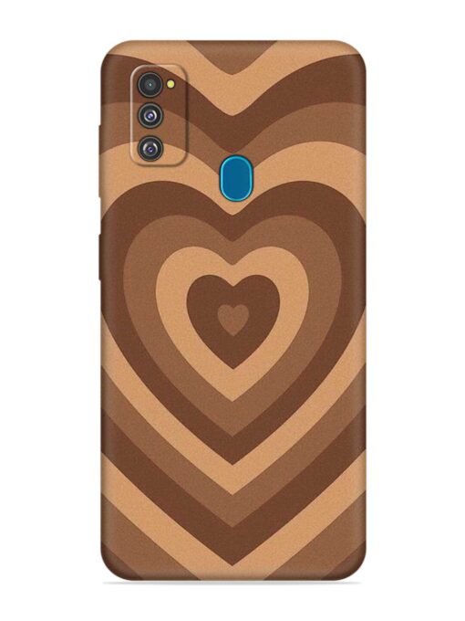 Brown Heart Embossed Soft Silicone Case for Samsung Galaxy M30S Zapvi