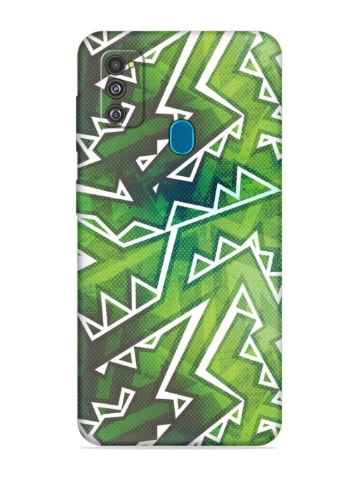 Green Graffiti Seamless Embossed Soft Silicone Case for Samsung Galaxy M30S