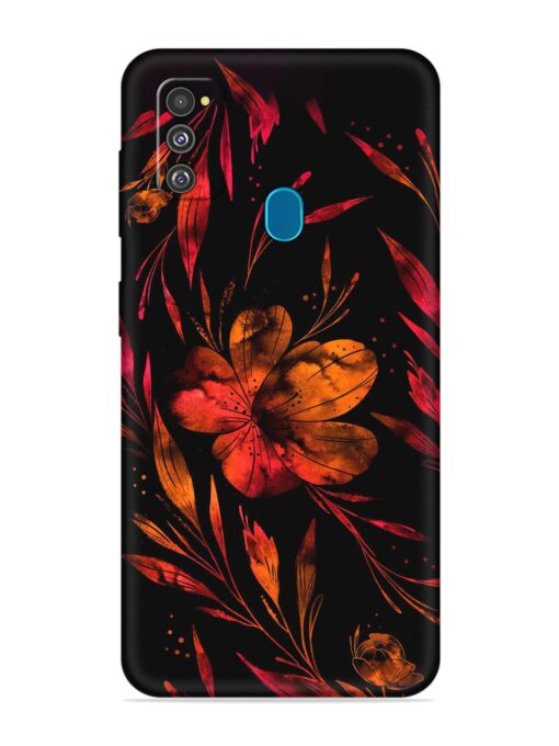 Red Flower Painting Embossed Soft Silicone Case for Samsung Galaxy M30S Zapvi