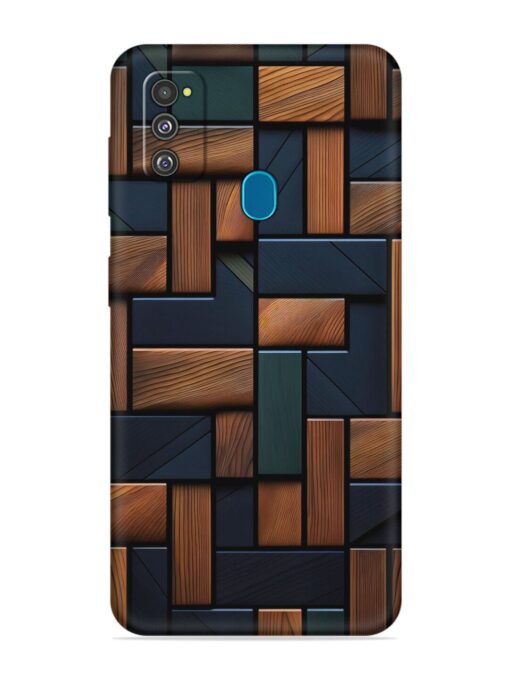 Wooden Background Cubes Embossed Soft Silicone Case for Samsung Galaxy M30S Zapvi