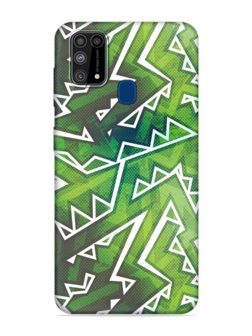 Green Graffiti Seamless Embossed Soft Silicone Case for Samsung Galaxy M31 Zapvi