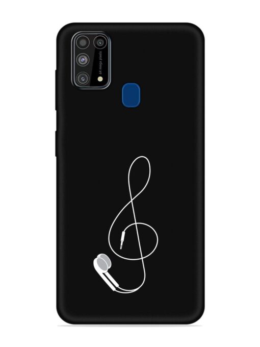 Music Earphone Vector Embossed Soft Silicone Case for Samsung Galaxy M31 Zapvi