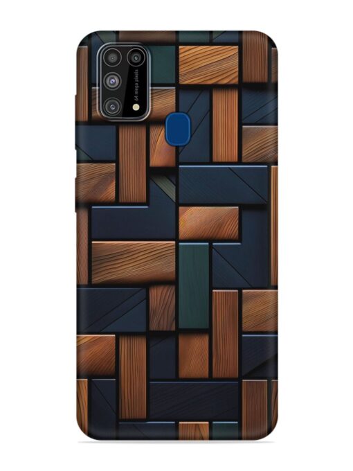 Wooden Background Cubes Embossed Soft Silicone Case for Samsung Galaxy M31 Zapvi