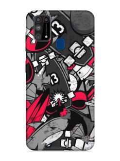 Fictional Doodle Embossed Soft Silicone Case for Samsung Galaxy M31 Prime