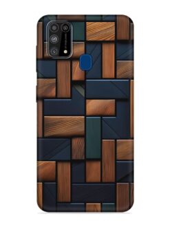 Wooden Background Cubes Embossed Soft Silicone Case for Samsung Galaxy M31 Prime