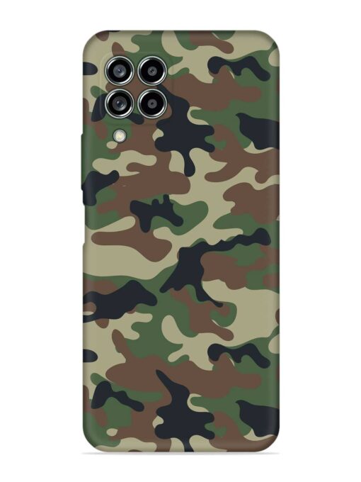 Army Military Camouflage Dark Green Embossed Soft Silicone Case for Samsung Galaxy M33 (5G) Zapvi