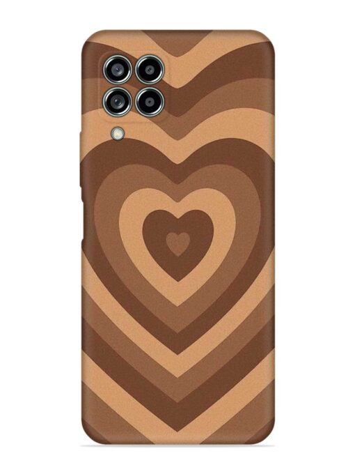 Brown Heart Embossed Soft Silicone Case for Samsung Galaxy M33 (5G) Zapvi