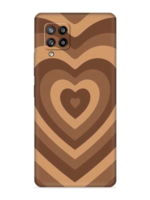 Brown Heart Embossed Soft Silicone Case for Samsung Galaxy M42 (5G)