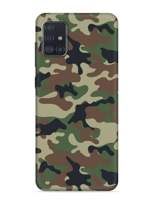 Army Military Camouflage Dark Green Embossed Soft Silicone Case for Samsung Galaxy M51