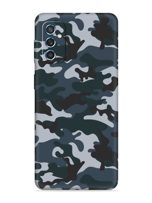 Dark Blue Army Military Art Embossed Soft Silicone Case for Samsung Galaxy M52 (5G) Zapvi