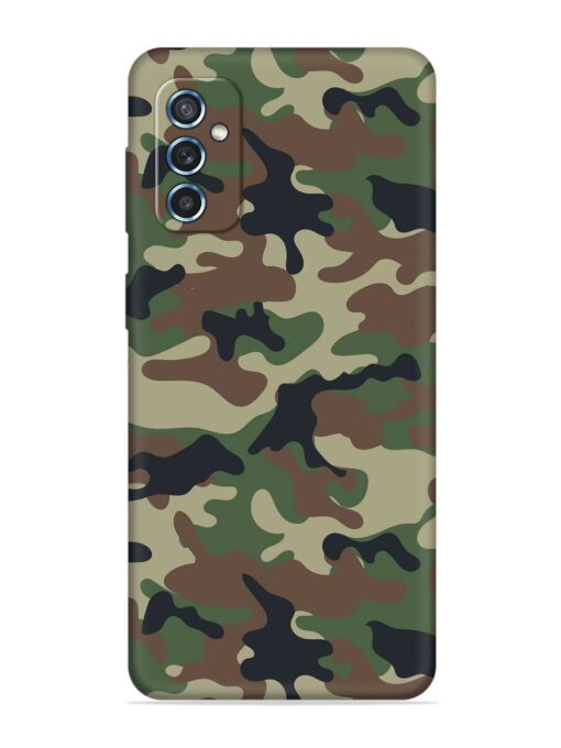 Army Military Camouflage Dark Green Embossed Soft Silicone Case for Samsung Galaxy M52 (5G)