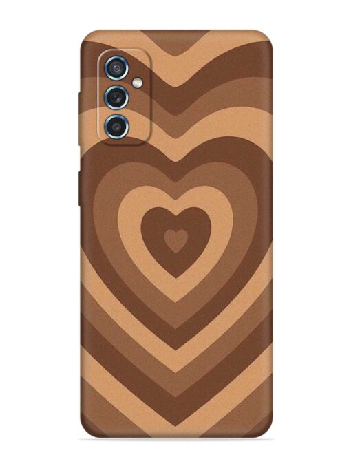 Brown Heart Embossed Soft Silicone Case for Samsung Galaxy M52 (5G)