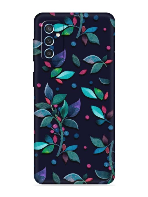 Decorative Watercolor Flower Embossed Soft Silicone Case for Samsung Galaxy M52 (5G)