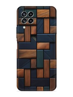 Wooden Background Cubes Embossed Soft Silicone Case for Samsung Galaxy M53 (5G)