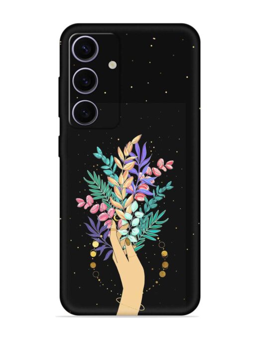 Flower On Hand Embossed Soft Silicone Case for Samsung Galaxy M55 (5G)