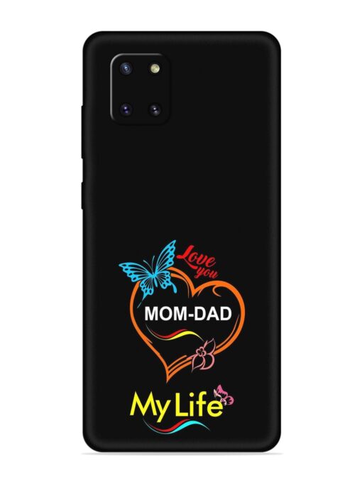 Love You Mom Dad Embossed Soft Silicone Case for Samsung Galaxy Note 10 Lite