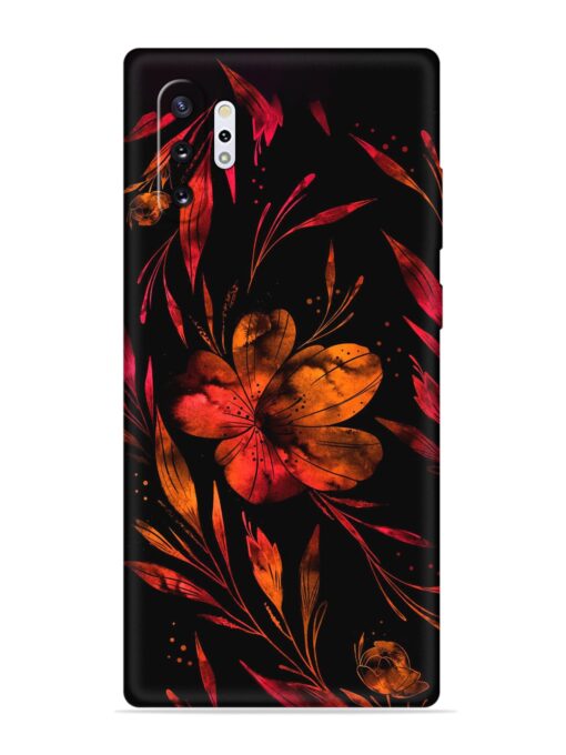 Red Flower Painting Embossed Soft Silicone Case for Samsung Galaxy Note 10 Plus Zapvi