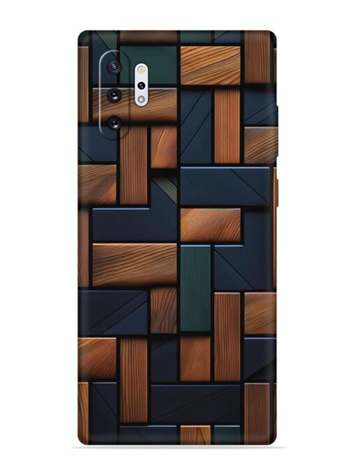 Wooden Background Cubes Embossed Soft Silicone Case for Samsung Galaxy Note 10 Plus