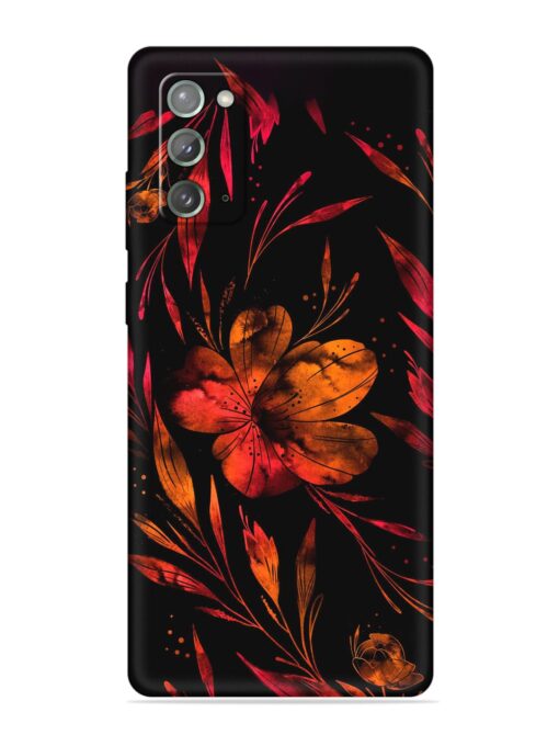 Red Flower Painting Embossed Soft Silicone Case for Samsung Galaxy Note 20 Zapvi