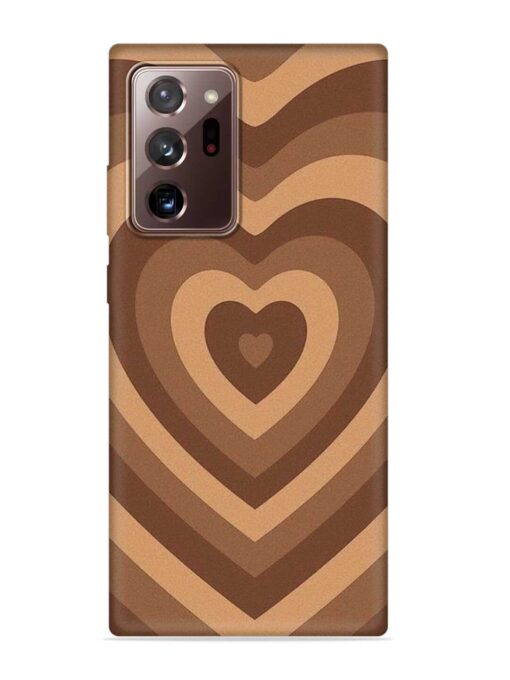 Brown Heart Embossed Soft Silicone Case for Samsung Galaxy Note 20 Ultra