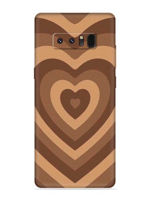 Brown Heart Embossed Soft Silicone Case for Samsung Galaxy Note 8