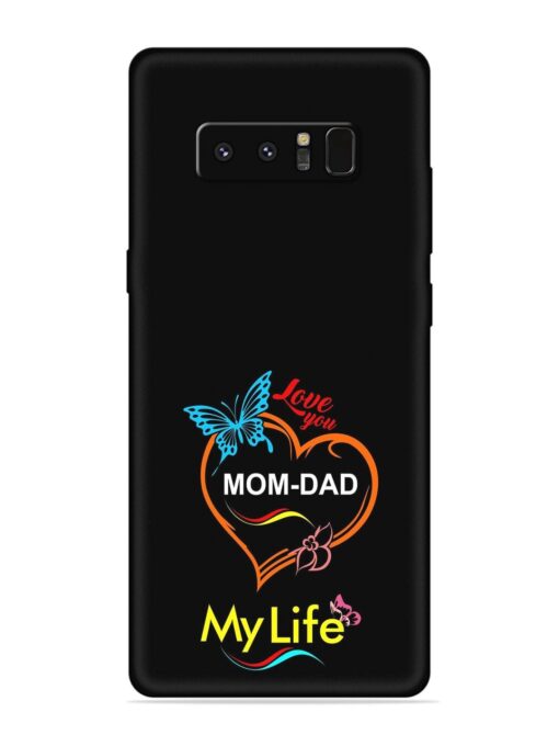 Love You Mom Dad Embossed Soft Silicone Case for Samsung Galaxy Note 8