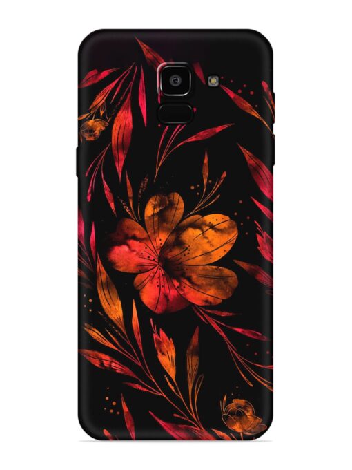 Red Flower Painting Embossed Soft Silicone Case for Samsung Galaxy On 6