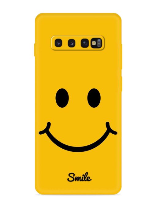 Yellow Smiley Embossed Soft Silicone Case for Samsung Galaxy S10 Zapvi