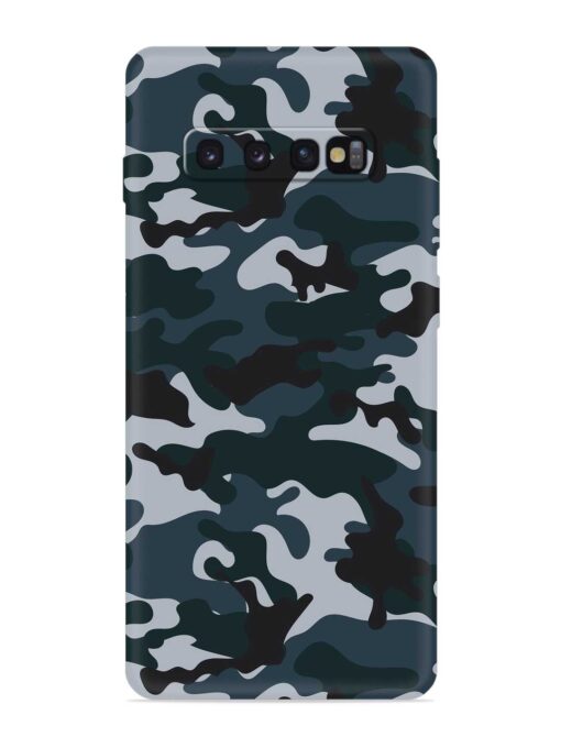 Dark Blue Army Military Art Embossed Soft Silicone Case for Samsung Galaxy S10