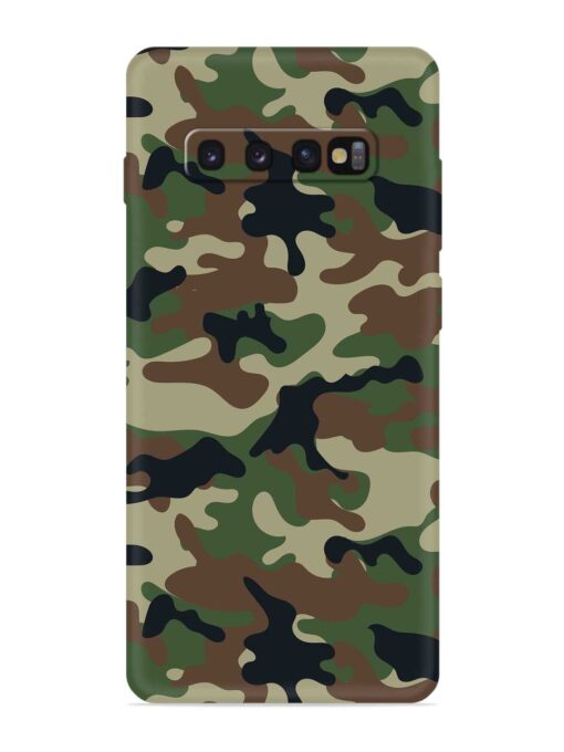 Army Military Camouflage Dark Green Embossed Soft Silicone Case for Samsung Galaxy S10 Zapvi