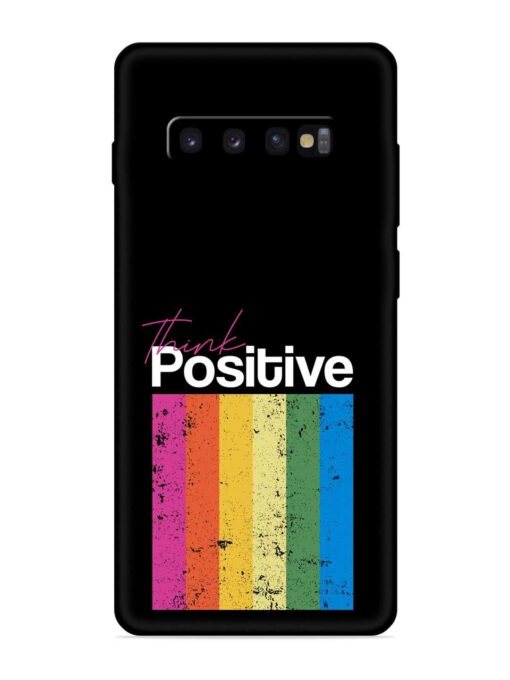 Think Positive Typography Embossed Soft Silicone Case for Samsung Galaxy S10 Zapvi