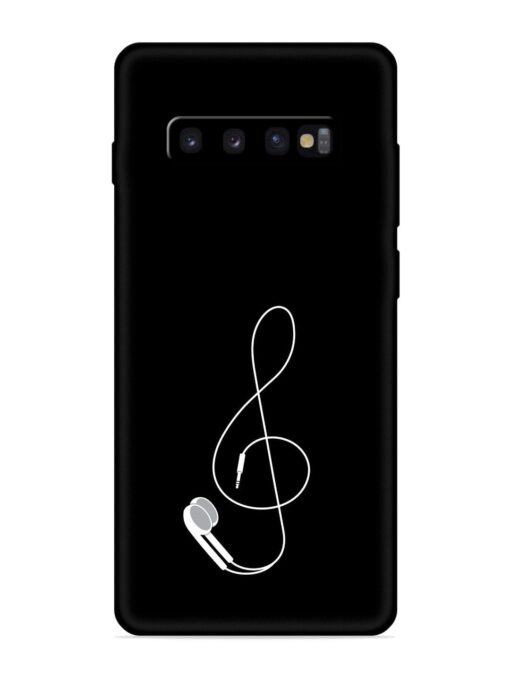 Music Earphone Vector Embossed Soft Silicone Case for Samsung Galaxy S10