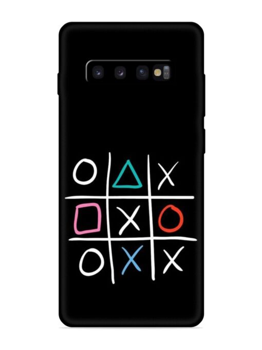 Super Neon Tic-Tac-Toe Embossed Soft Silicone Case for Samsung Galaxy S10