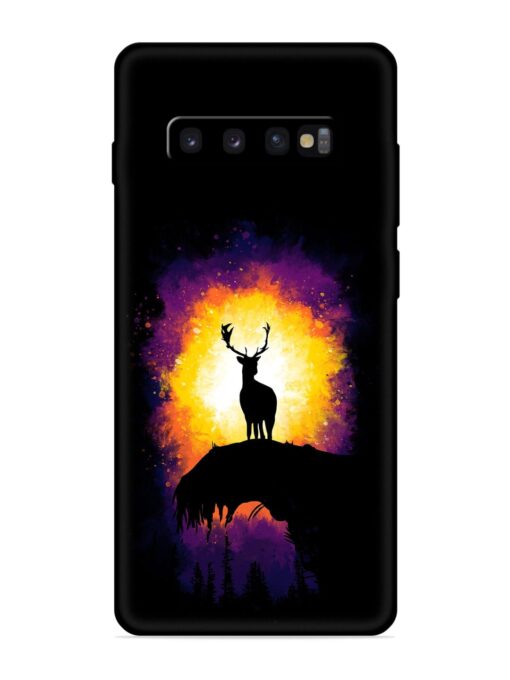 Elk Animal Art Embossed Soft Silicone Case for Samsung Galaxy S10