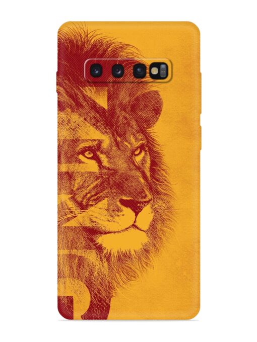 Gold Lion Crown Art Embossed Soft Silicone Case for Samsung Galaxy S10