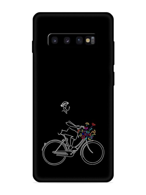 Minimalist Cycle Art Embossed Soft Silicone Case for Samsung Galaxy S10