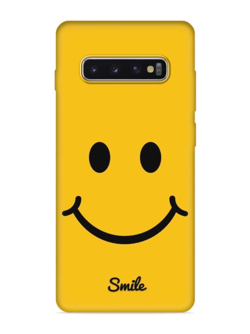 Yellow Smiley Embossed Soft Silicone Case for Samsung Galaxy S10 Plus Zapvi