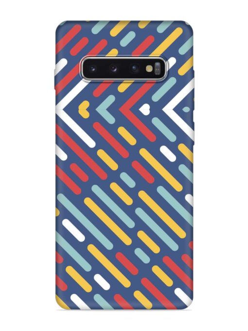 Colored Lines Embossed Soft Silicone Case for Samsung Galaxy S10 Plus Zapvi