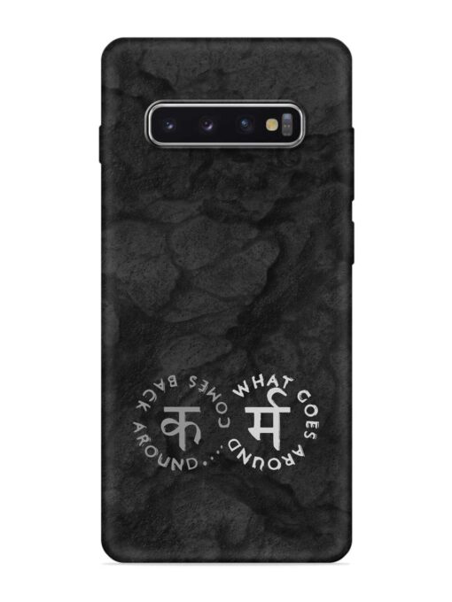 Karma Hindi Word Embossed Soft Silicone Case for Samsung Galaxy S10 Plus Zapvi