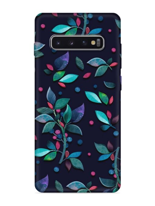 Decorative Watercolor Flower Embossed Soft Silicone Case for Samsung Galaxy S10 Plus