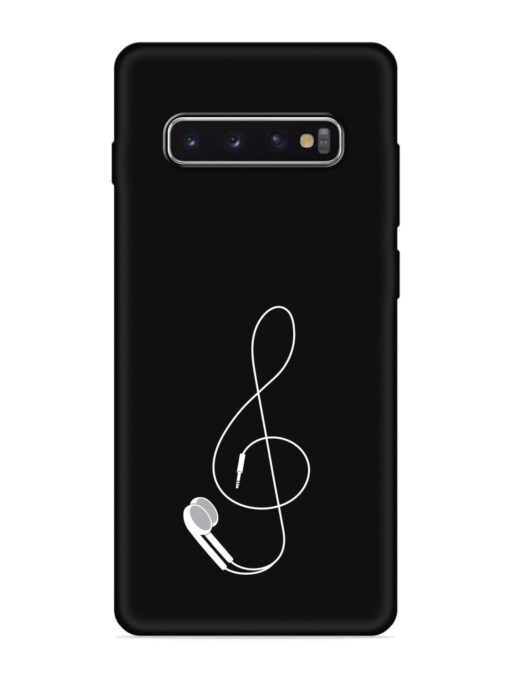 Music Earphone Vector Embossed Soft Silicone Case for Samsung Galaxy S10 Plus