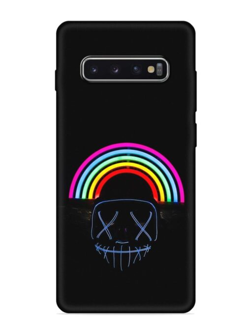 Mask Rainbow Embossed Soft Silicone Case for Samsung Galaxy S10 Plus Zapvi