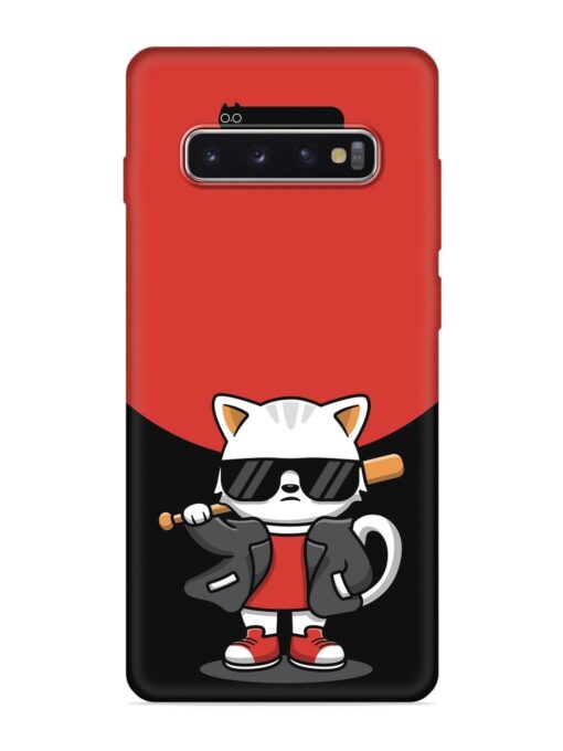 Cool Little Bear Cartoon Embossed Soft Silicone Case for Samsung Galaxy S10 Plus Zapvi