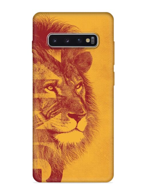 Gold Lion Crown Art Embossed Soft Silicone Case for Samsung Galaxy S10 Plus Zapvi