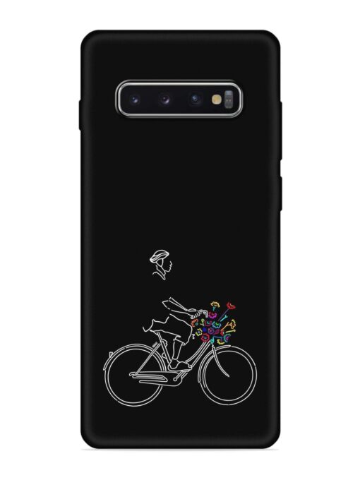 Minimalist Cycle Art Embossed Soft Silicone Case for Samsung Galaxy S10 Plus