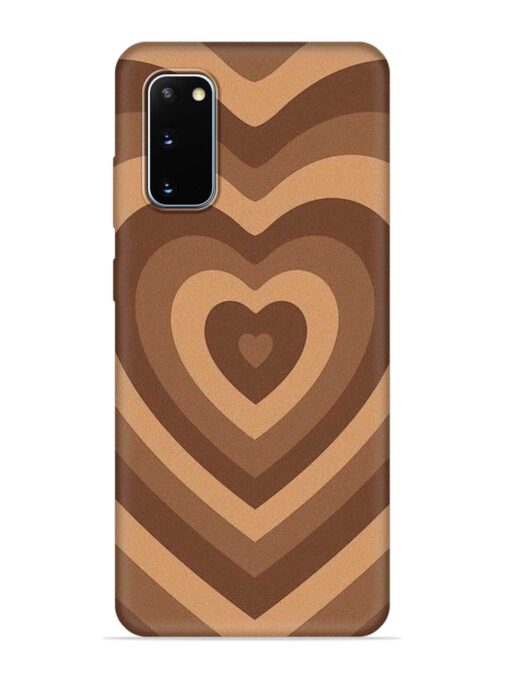 Brown Heart Embossed Soft Silicone Case for Samsung Galaxy S20 Zapvi