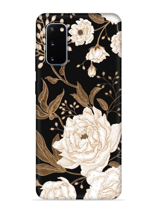 Peonies Roses Floral Embossed Soft Silicone Case for Samsung Galaxy S20 Zapvi