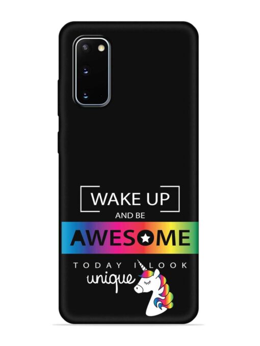 Inspirational Quote Unicorn Embossed Soft Silicone Case for Samsung Galaxy S20 Zapvi