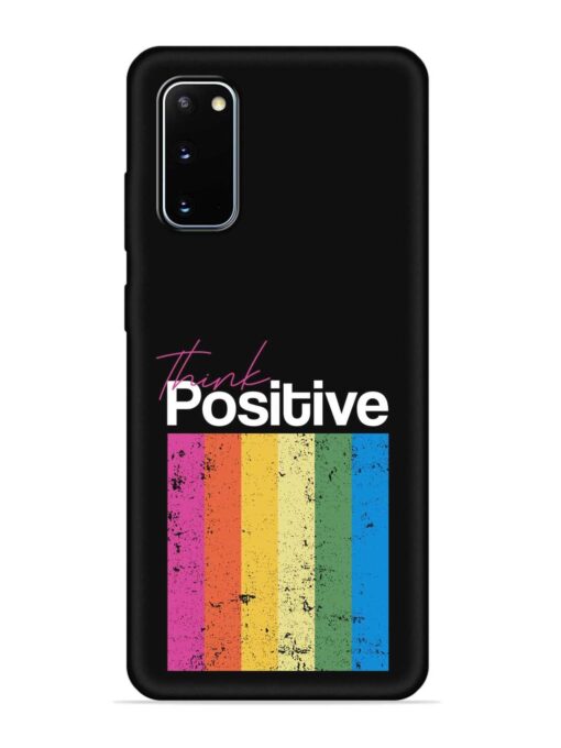 Think Positive Typography Embossed Soft Silicone Case for Samsung Galaxy S20 Zapvi