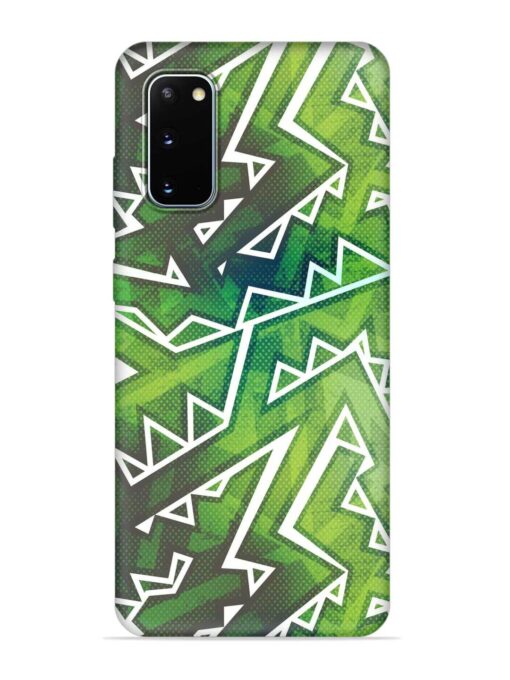 Green Graffiti Seamless Embossed Soft Silicone Case for Samsung Galaxy S20 Zapvi